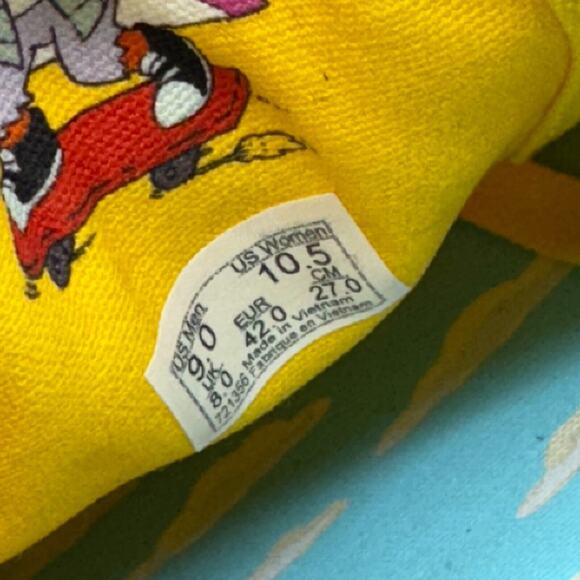Vans Era x The Simpsons Mens Size 9 Shoes \'Itchy & Scratchy\' Yellow Sneakers EUC